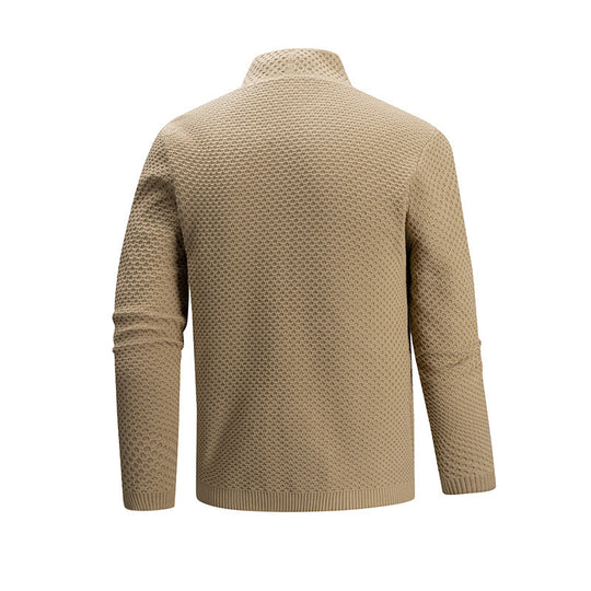 Herren Strickjacke mit modernem Strukturmuster und praktischen Taschen Heidi-Mode