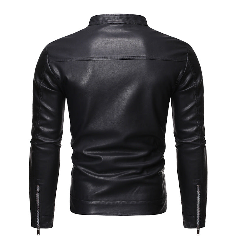 Herren jacke mit modernem Stehkragen und glattem Finish Heidi-Mode