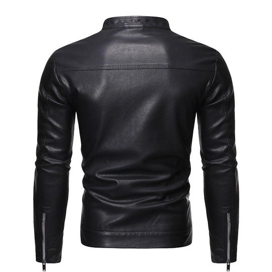 Herren jacke mit modernem Stehkragen und glattem Finish Heidi-Mode