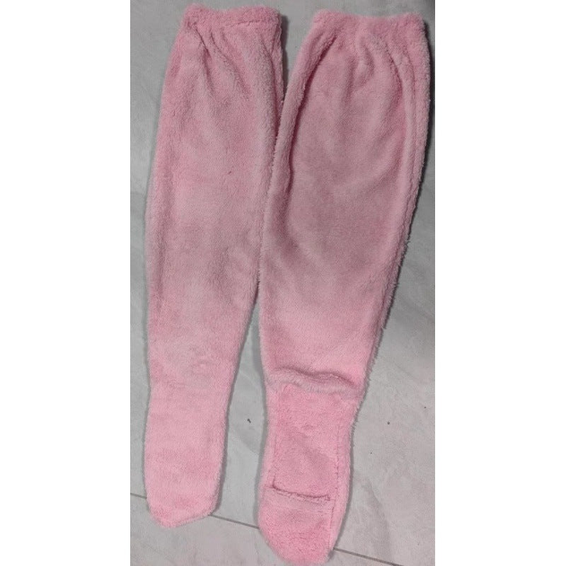 Damen Kuschelige Overknee-Socken aus weichem Fleece Heidi-Mode