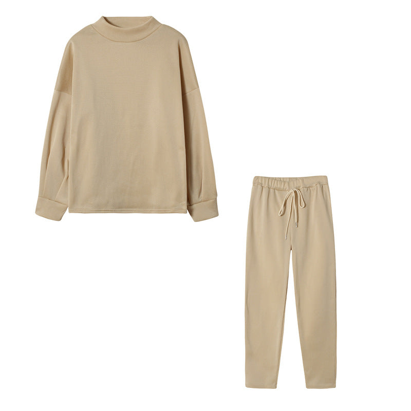 Damen Sportliches Jogginganzug-Set mit komfortablem Schnitt und hohem Kragen Heidi-Mode