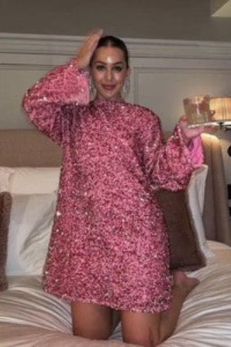 Heidi-Mode | Langarm Loser Paillettenkleid