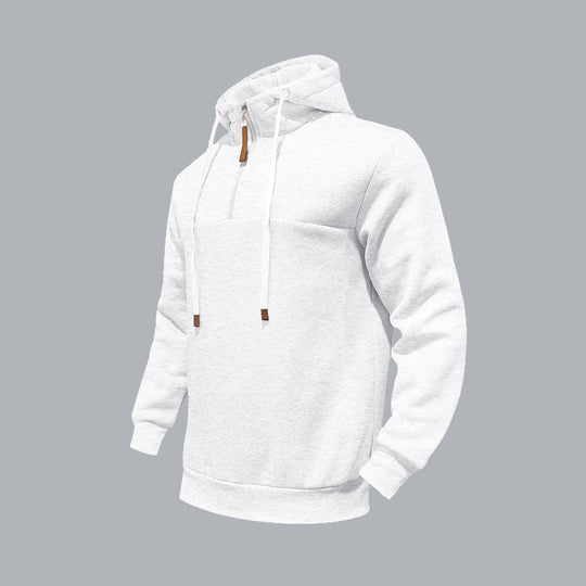 Herren Kapuzensweater mit halbem Reißverschluss und modernem Schnitt Heidi-Mode