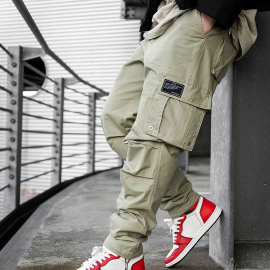Herren Cargo-Hose mit multifunktionalen Taschen und verstellbarem Kordelzug Heidi-Mode
