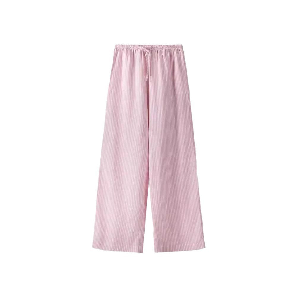Damen Weite Sommerhose mit komfortablem Gummibund und Streifenmuster Heidi-Mode