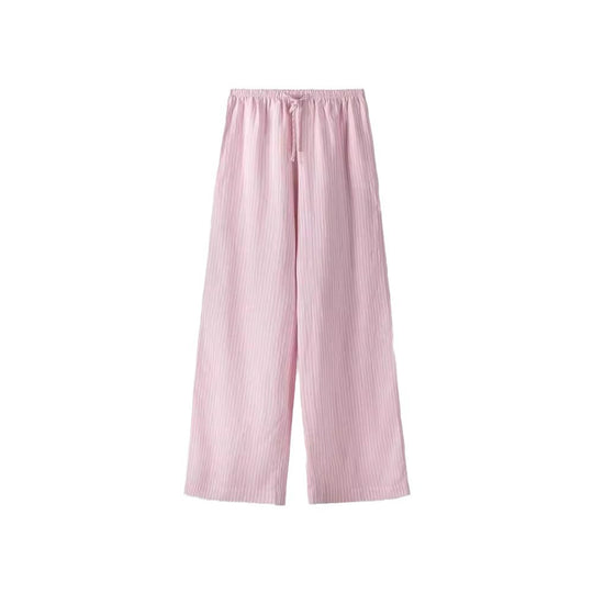 Damen Weite Sommerhose mit komfortablem Gummibund und Streifenmuster Heidi-Mode