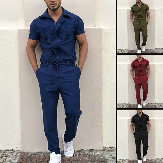 Damen Overall mit praktischen Taschen und elastischem Bund Heidi-Mode