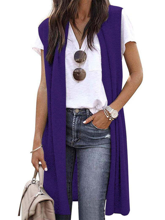 Damen Strickweste im lässigen Oversized-Design mit offenen Fronten und kurzer Ärmellänge Heidi-Mode