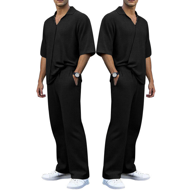 Herren elegantes Freizeit-Outfit aus weichem Strickmaterial mit lässigem Schnitt Heidi-Mode