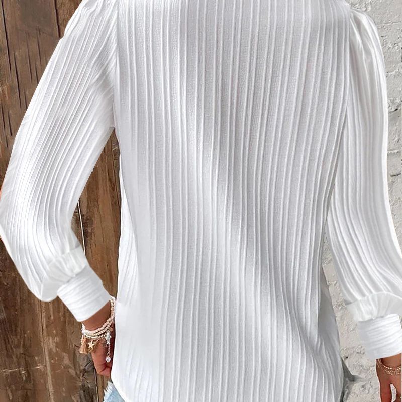 Damen Elegante Bluse mit strukturiertem Muster und Rüschen Heidi-Mode