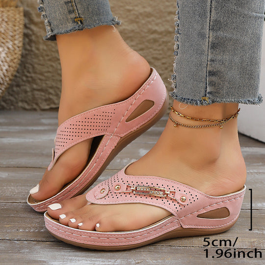 Damen Komfort Sandalen mit anatomischem Fußbett und luftdurchlässigem Obermaterial Heidi-Mode