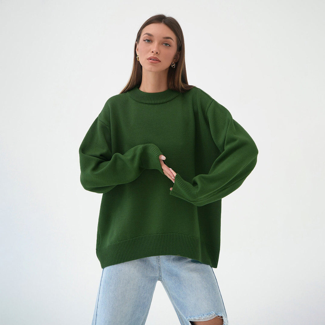 Damen Bequemer Oversized Pullover aus hochwertigem Strick Heidi-Mode