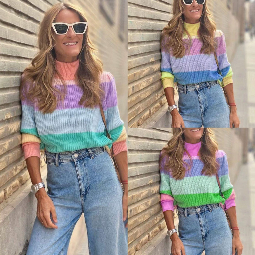 Damen modischer Strickpullover mit Farbverlauf Heidi-Mode