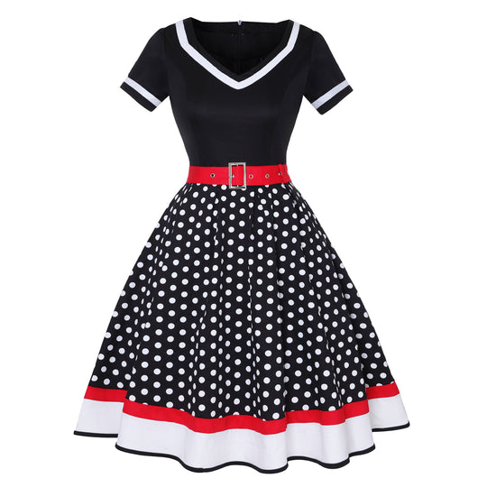 Heidi Mode | Vintage Hepburn Polka Dot Kleid