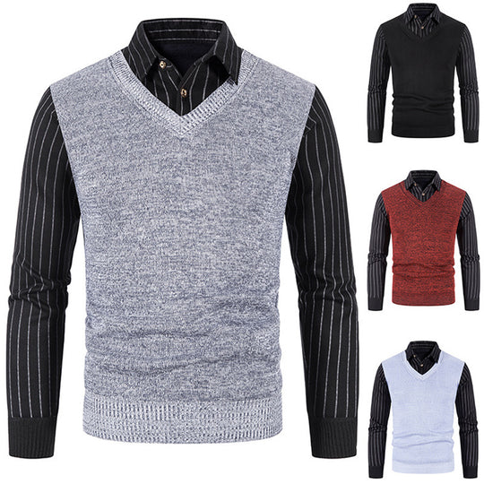 Herren eleganter V-Ausschnitt Pullover Heidi-Mode