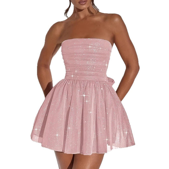 Damen Mini-Kleid im glamourösen Shimmer-Design Heidi-Mode