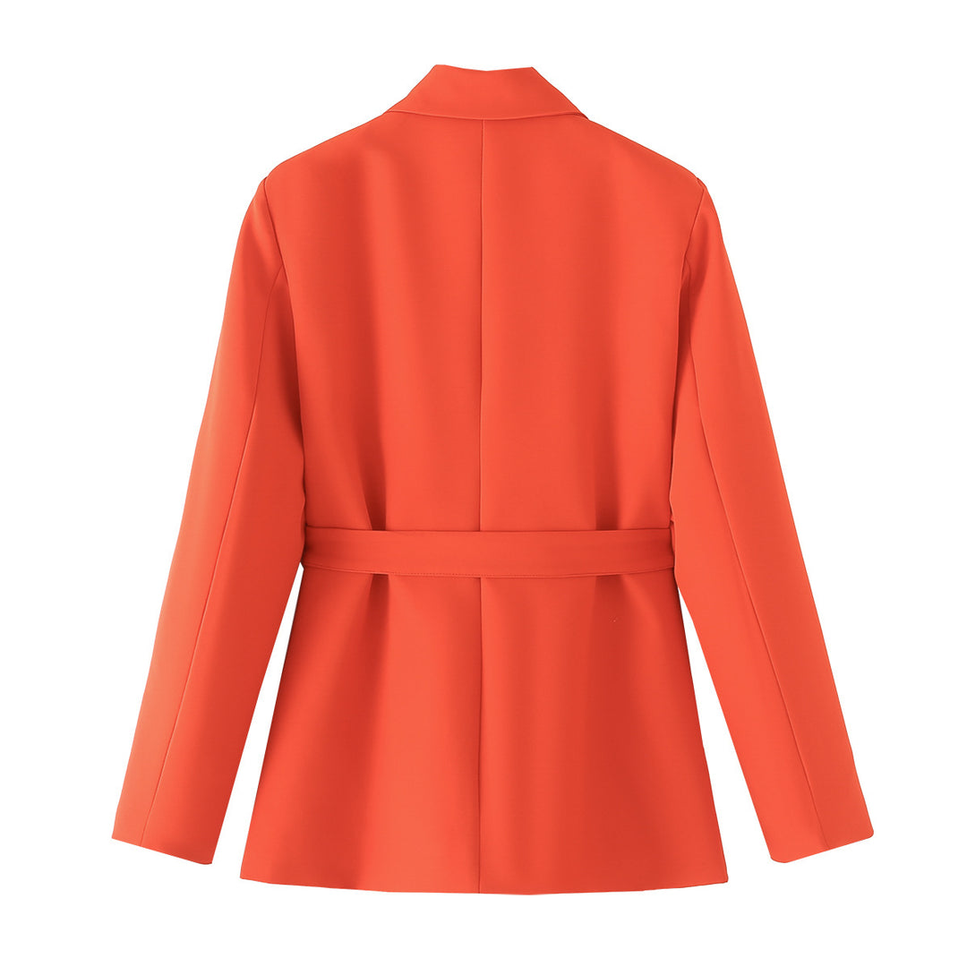 Damen Blazerjacke mit tailliertem Schnitt und Gürteldetail Heidi-Mode