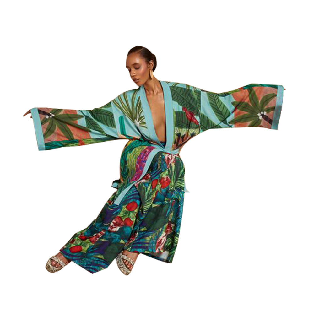 Damen Robe mit floralem Design und großzügigem Schnitt Heidi-Mode