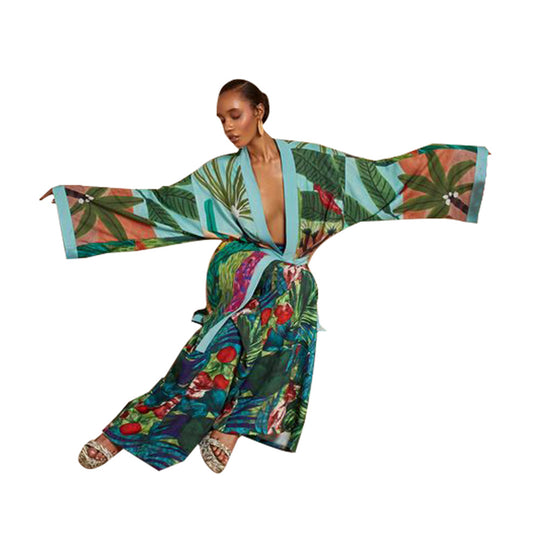 Damen Robe mit floralem Design und großzügigem Schnitt Heidi-Mode