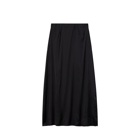 Damen Bodenlanger Satin Maxi-Rock Heidi-Mode