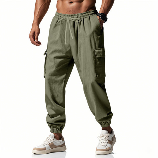 Herren Cargo-Hose mit elastischem Bund und praktischen Seitentaschen Heidi-Mode