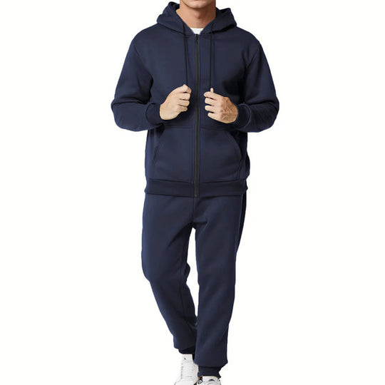 Herren Sportliches Komplett-Set mit Kapuzenjacke und Jogginghose Heidi-Mode