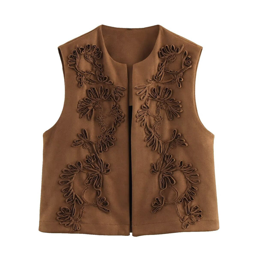 Damen Weste mit floralem Stickdesign Heidi-Mode