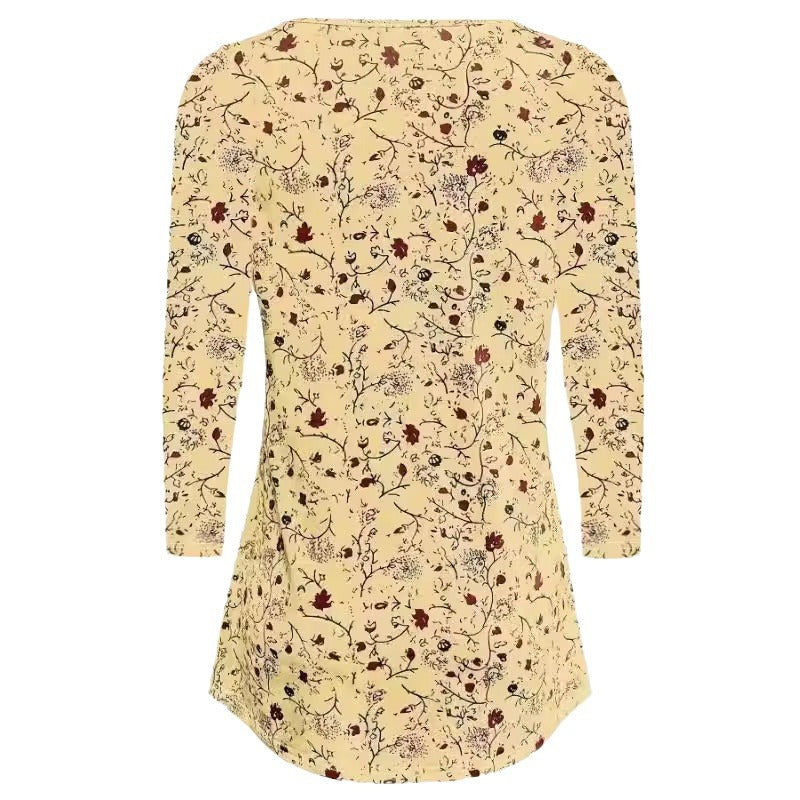 Damen Blusenshirt mit floralen Akzenten und lockerer Passform Heidi-Mode