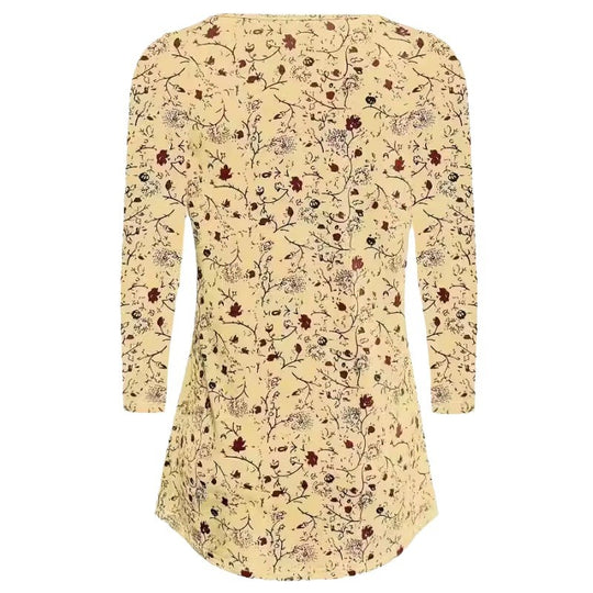 Damen Blusenshirt mit floralen Akzenten und lockerer Passform Heidi-Mode