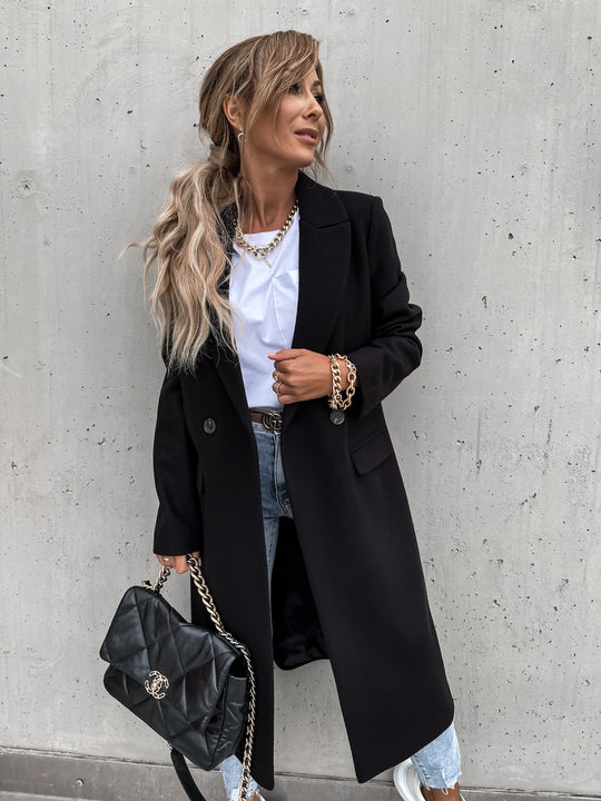 Damen eleganter Wollmantel im Oversized-Stil Heidi-Mode