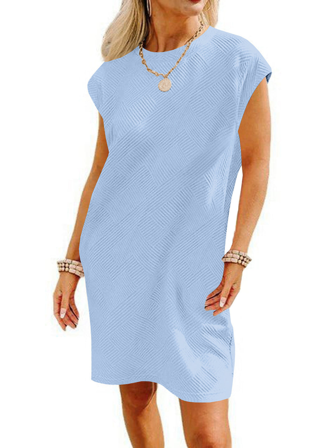 Damen Lockeres Sommerkleid mit strukturiertem Design und schickem Schnitt Heidi-Mode