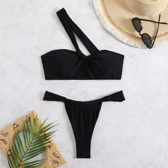 Femme One-Shoulder Gemusterter Bikini Set Heidi-Mode