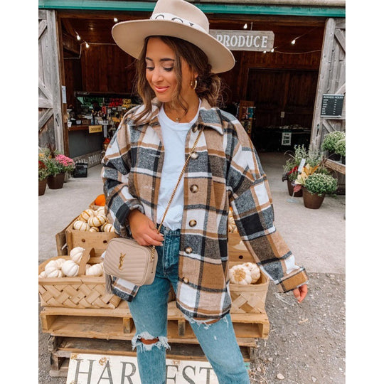 Damen Karierte Flanelljacke Heidi-Mode