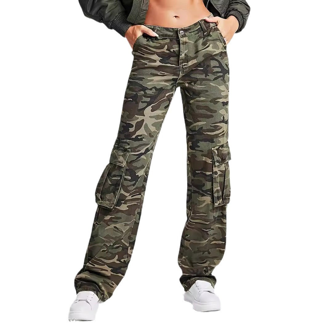 Damen Cargo-Hose im urbanen Camouflage-Stil mit praktischen Seitentaschen Heidi-Mode
