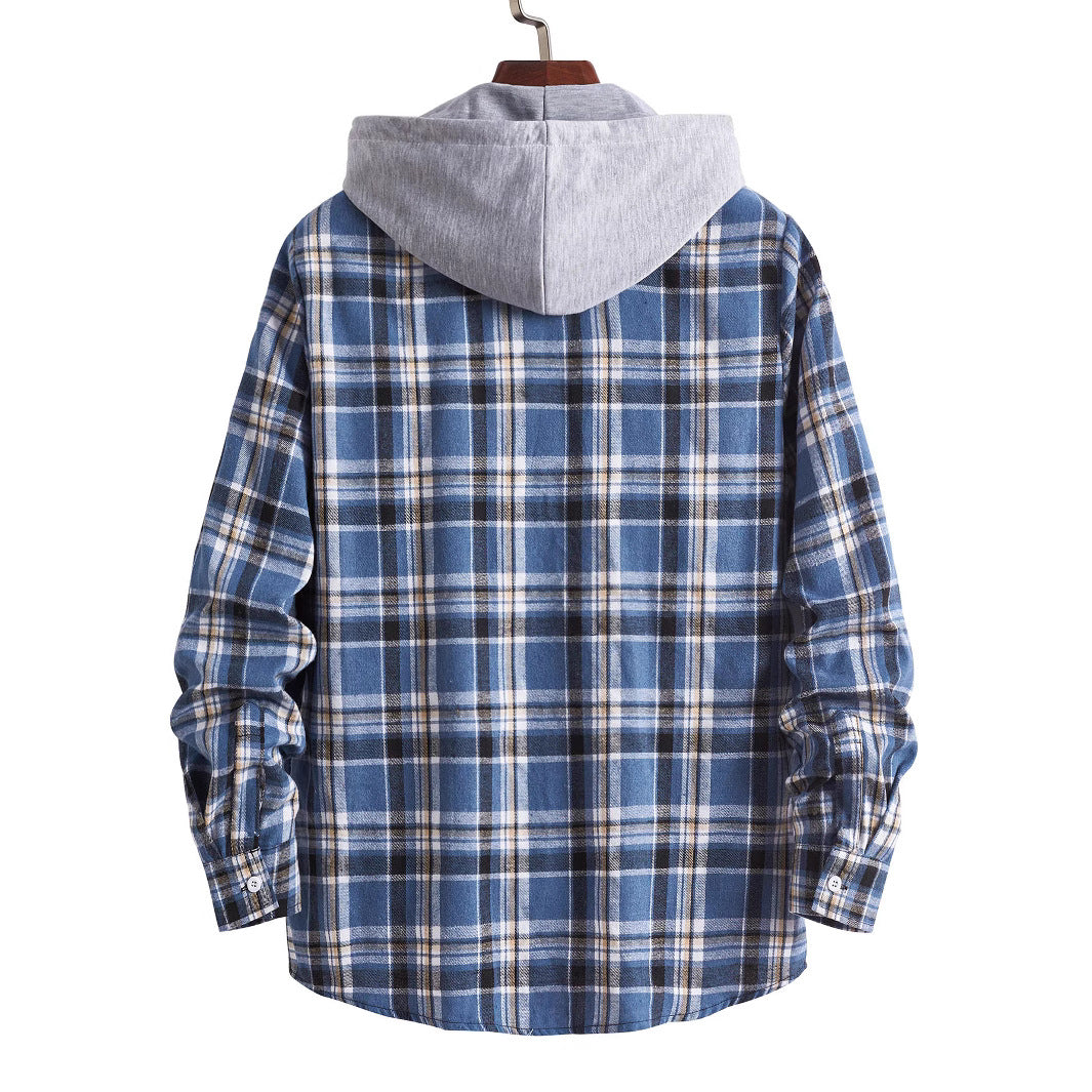 Herren Flanellhemd mit integrierter Kapuze Heidi-Mode
