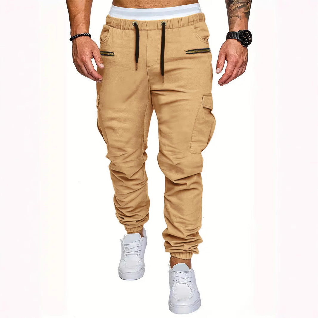 Herren Cargo-Jogginghose mit elastischem Bund und praktischen Reißverschlusstaschen Heidi-Mode