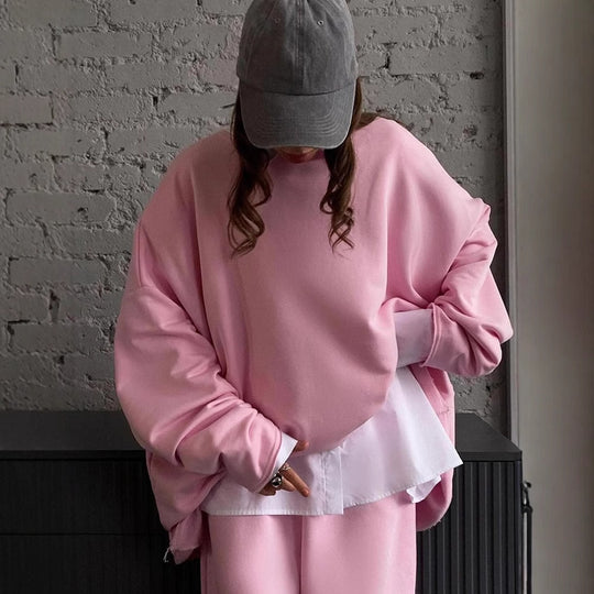 Damen Oversized Sweatshirt mit passender Jogginghose Heidi-Mode