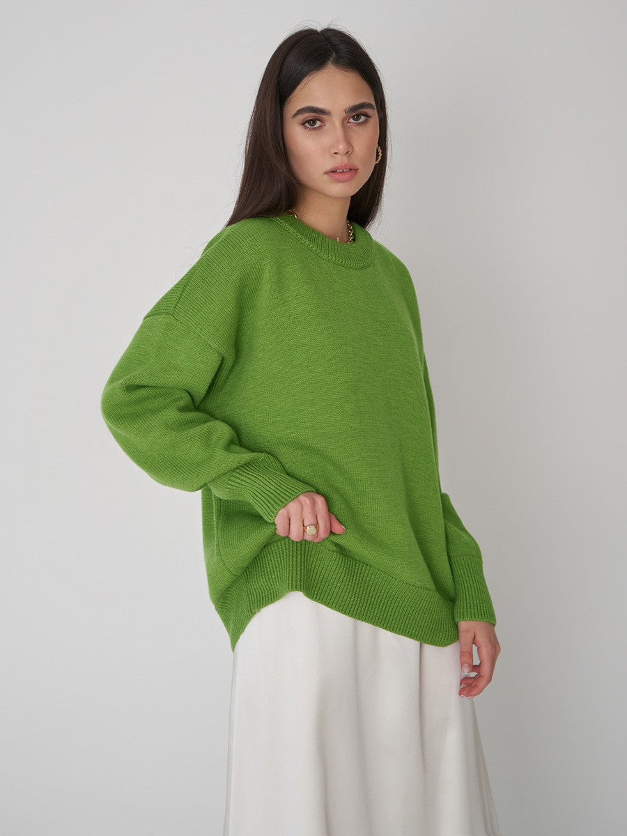 Damen Bequemer Oversized Pullover aus hochwertigem Strick Heidi-Mode