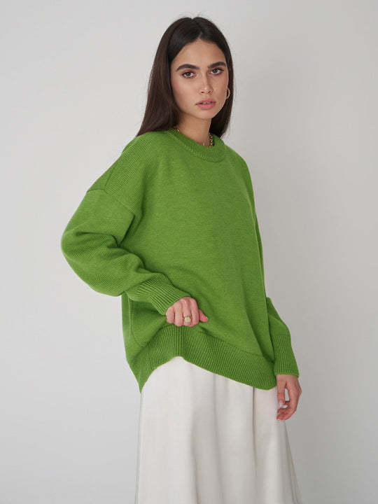 Damen Bequemer Oversized Pullover aus hochwertigem Strick Heidi-Mode