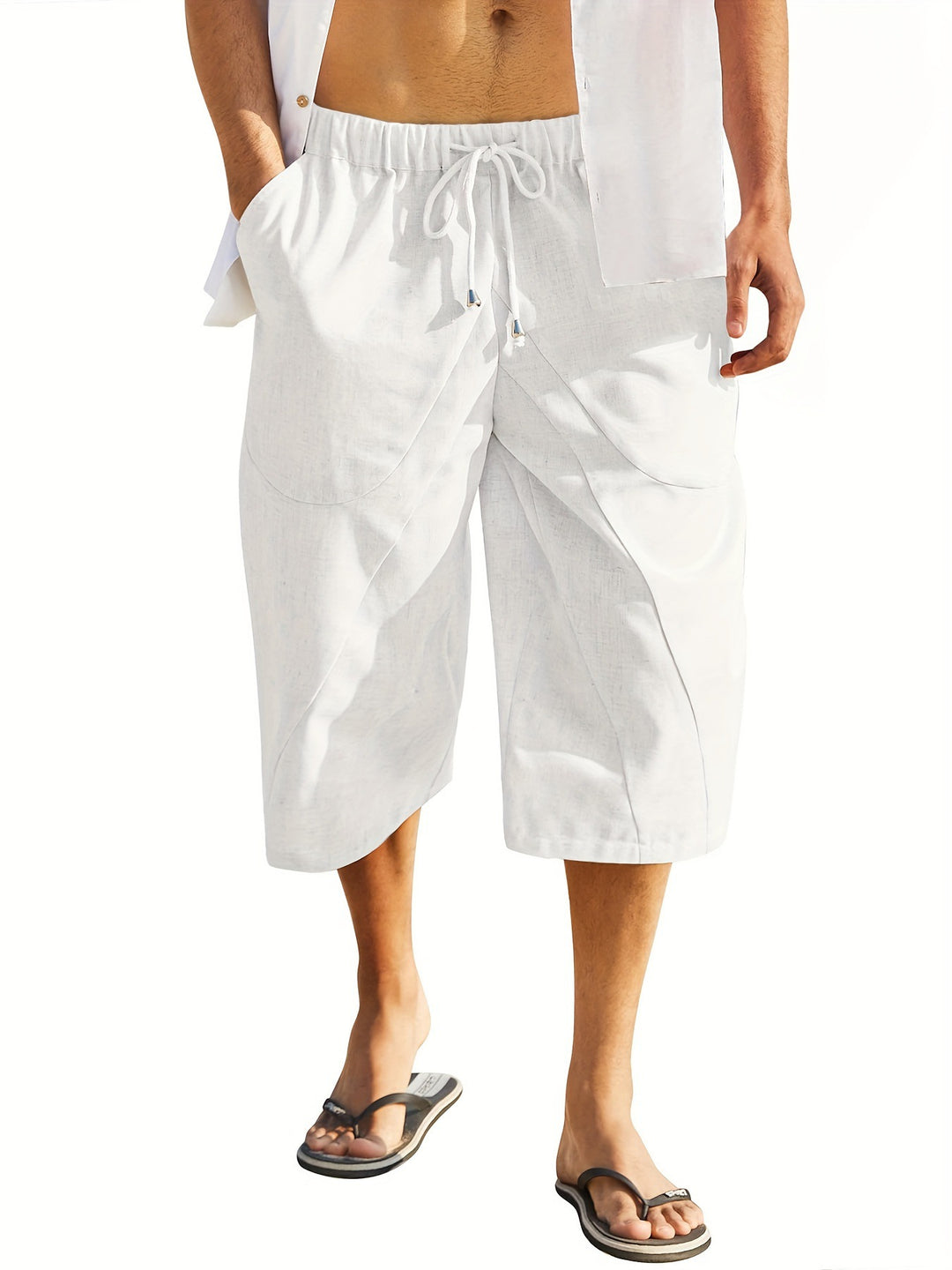 Herren lässige Freizeithosen mit elastischem Bund und seitlichen Eingrifftaschen Heidi-Mode