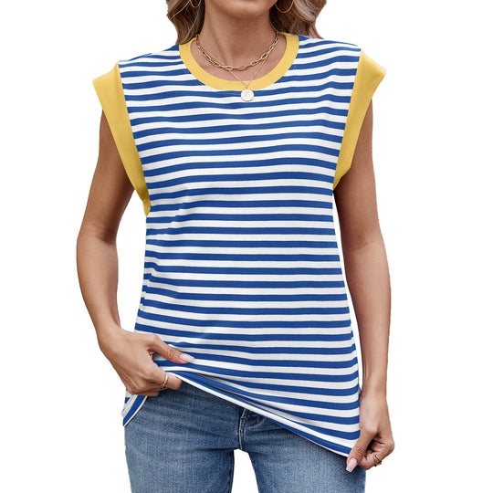 Heidi Mode | Gestreifte kontrastierende kurze Ärmel