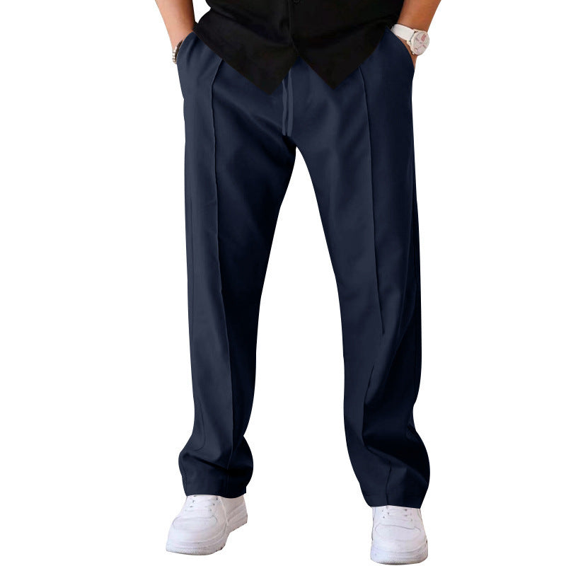 Herren elegante Freizeithose mit seitlichen Eingrifftaschen und geradem Schnitt Heidi-Mode