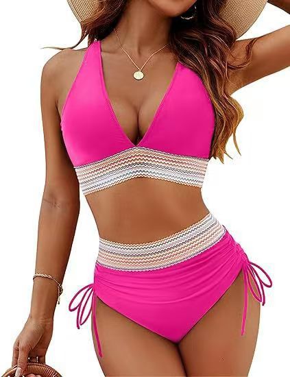 Damen Bikinis mit hoch tailliertem Schnitt und modischen Details Heidi-Mode
