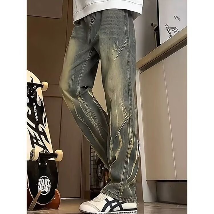 Herren lässige baggy Jeans im used Look Heidi-Mode