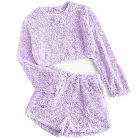 Damen Kuschelige Plüsch-Pyjama-Set Heidi-Mode