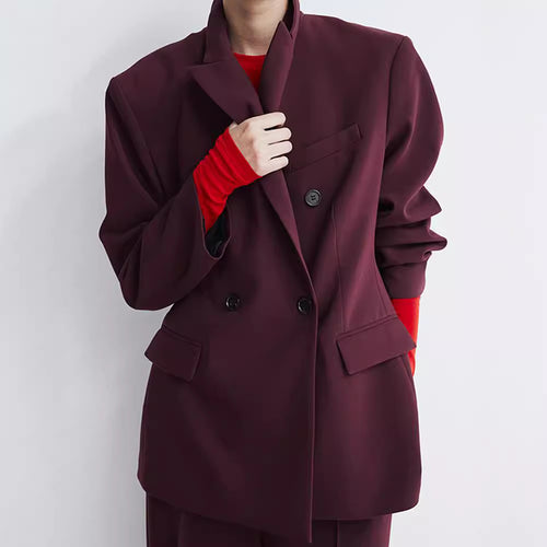 Damen Oversized Blazer mit doppelter Knopfleiste und modernem Schnitt Heidi-Mode