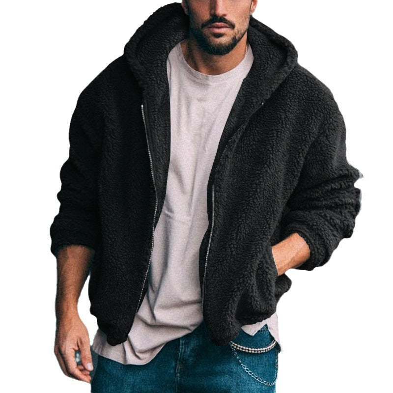 Herren weiche Fleece-Jacke mit hohem Kragen und praktischem Reißverschluss Heidi-Mode