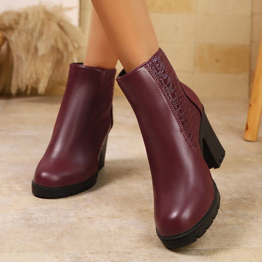 Damen Stilvolle Stiefeletten mit Komfort-Fußbett und modernem Riemen Heidi-Mode