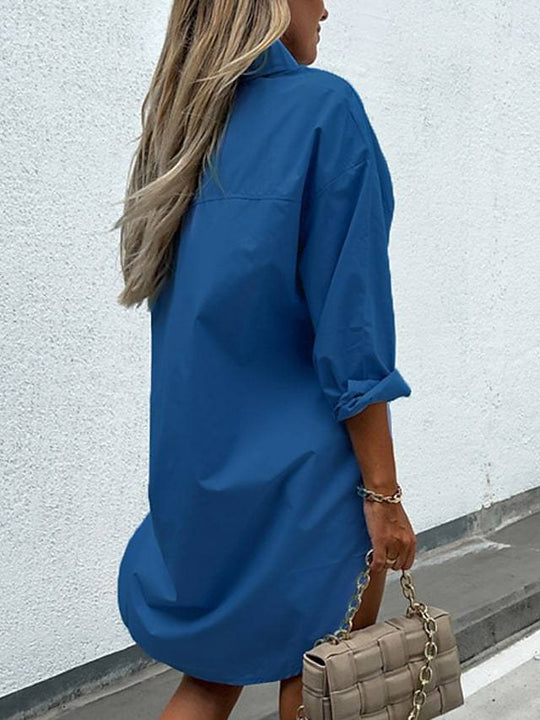 Damen chemisierter Oversized-Hemdblusenkleid Heidi-Mode