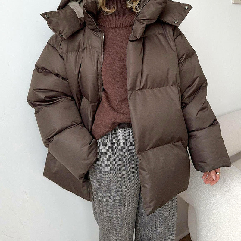 Damen Pufferjacke mit hohem Kragen und seitlichen Eingrifftaschen Heidi-Mode